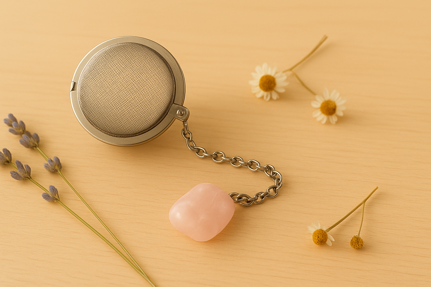 Coffret Bien-être : Gourde en verre pierre naturelle et Infuseur à thé minéral