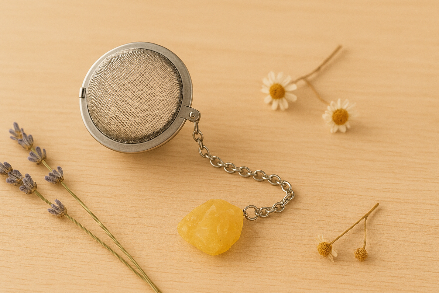 Coffret Bien-être : Gourde en verre pierre naturelle et Infuseur à thé minéral