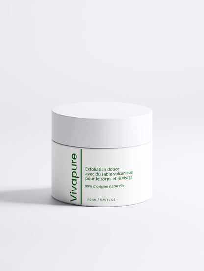 Exfoliant doux au sable volcanique pour corps et visage