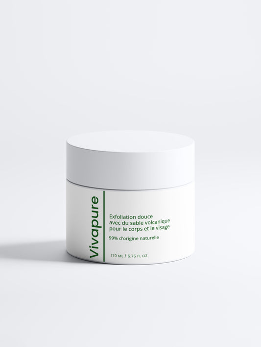 Exfoliant doux au sable volcanique pour corps et visage