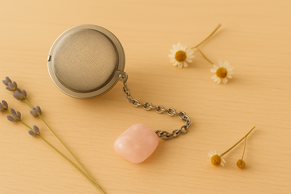 Coffret Bien-être : Gourde en verre pierre naturelle et Infuseur à thé minéral